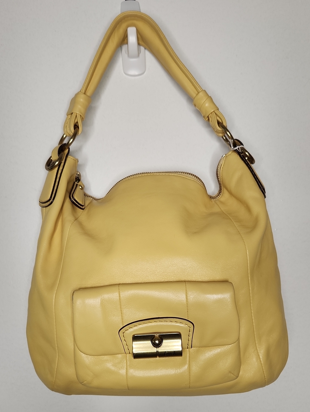 Coach Yellow Leather Hobo Shoulder Bag
